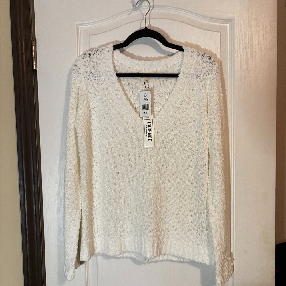 L’AGENCE | Textured Knit Sweater | Off-White/Cream | Size M | NWT